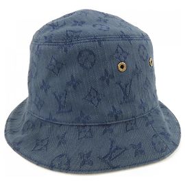 Cappello Bucket Louis Vuitton Monogram Denim Blu
