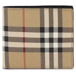Burberry Check Pattern Bi-fold Wallet Brown