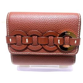 Chloé Cartera tríptico de cuero Chloe Daryl Castaño