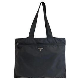 Borsa 2way in nylon Tessuto Prada Nero