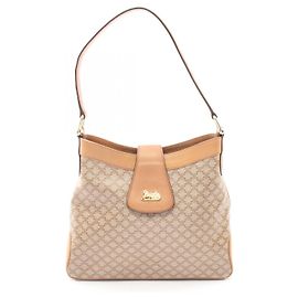 Céline Borsa a tracolla Celine Triomphe in tela rivestita Marrone Beige
