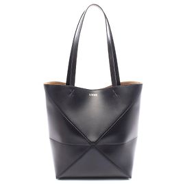 Sac cabas Loewe Puzzle Medium en cuir Noir