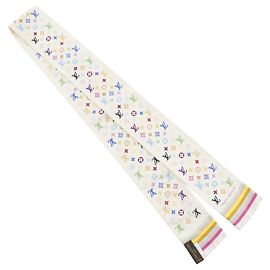 Lenço de seda Bandeau Monogram Louis Vuitton Branco