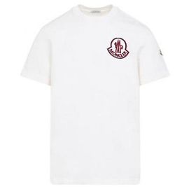 Camiseta Moncler de algodón blanca con logo Blanco