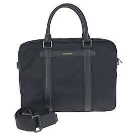 Dolce & Gabbana Nylon Leather Briefcase Black