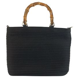 Borsa Tote in Nylon e Bambù Gucci Nero