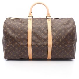 Louis Vuitton Keepall 50 Monogram Boston Bag Brown