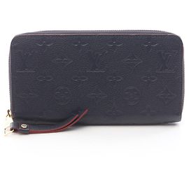 Louis Vuitton Zippy Wallet Monogram Empreinte Long Wallet Blue