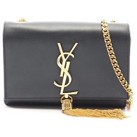 Yves Saint Laurent Bolsa de ombro Kate em couro Saint Laurent Paris Preto