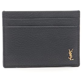 Yves Saint Laurent Saint Laurent Paris Tiny Cassandra Leather Card Case Black