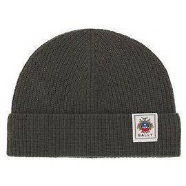 Bally Logo Patch Beanie Green