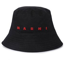Marni Embroidered Logo Bucket Hat Black