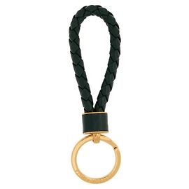 Bottega Veneta Intrecciato Leather Keyring Black