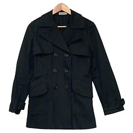 Autre Marque Abrigo cruzado de sarga de algodón J&M Davidson Negro