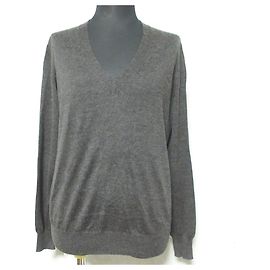 Autre Marque Pull en maille Drawer 18G Back Ribbon en cachemire et soie Marron Marron foncé
