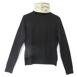 Pull à col roulé en cachemire avec logo Chanel Noir
