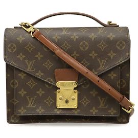 Sac Second Louis Vuitton Monogram Monceau 28 Marron Autre Monogramme