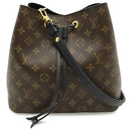 Bolso de hombro Louis Vuitton Monogram Neo Noe Negro Blanco Monograma