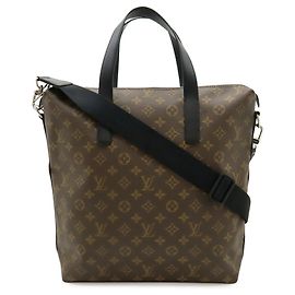 Sac cabas Louis Vuitton Monogram Macassar Kitan Marron Noir Monogramme
