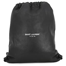 Yves Saint Laurent Teddy Rucksack aus schwarzem Leder Schwarz