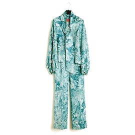 Autre Marque F.R.S. For Restless Sleepers L Ensemble FR40 Set aus grüner blauer Seidentwill UK12 US10 Blau