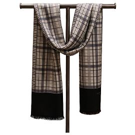 Sciarpa in seta a quadri Lanvin Nero Bianco Grigio
