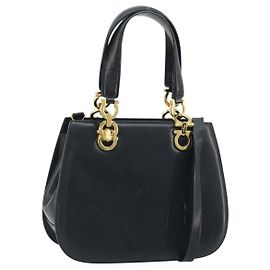 Salvatore Ferragamo Gancini Leather Small Navy blue