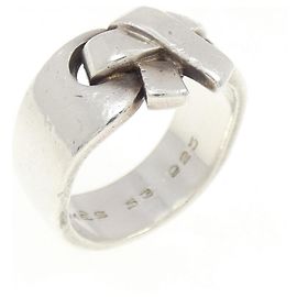 Hermès Silver 925 Band Ring Silvery