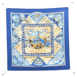 Hermès Hermes AU SON DU TAM Carre Scarf Muffler Blu