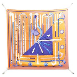 Hermès Lenço e echarpe Hermes Cannes et Carre Multicor Laranja
