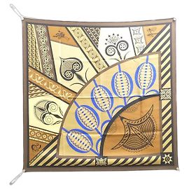 Hermès Hermes GEOMETRIE CRETOISE Carré Schal Braun Beige