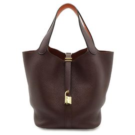Hermès HERMES Picotin Lock 22 MM Handbag Red Orange