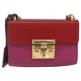 Bolsa de Ombro Gucci Padlock NM GG em Lona Revestida e Couro Medium Multicor