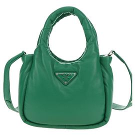 Mini Tote Prada em couro macio acolchoado Verde