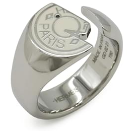Hermès Hermes Clou de Selle Carousel Ring Silber Roh