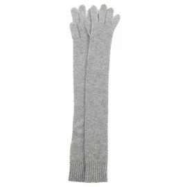 Hermès Gants longs en cachemire gris Hermes Marron