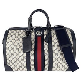 Sac Boston Ophidia Gucci Beige Bleu Marine