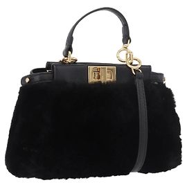 Fendi Peekaboo Pelliccia Micro Nero