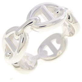 Hermès Hermes Chaine d'Ancre Enchainée Silver Ring Silvery