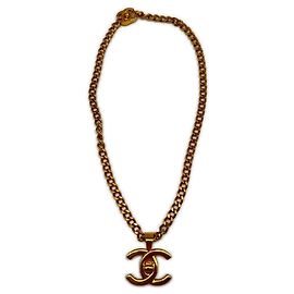 Collier CHANEL Coco Mark Turnlock GP - Gold Doré