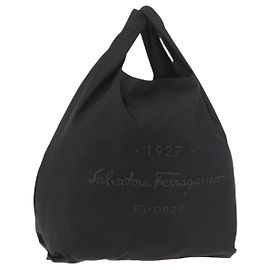 Bolsa de mão Salvatore Ferragamo em nylon preto Auth ka5019A Preto