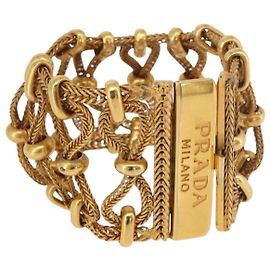 Bracelet jonc PRADA métal Gold Tone Auth 190203M Autre