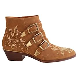 Botas Chloé de ante color camel talla 39 Camello