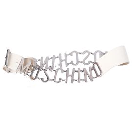 Moschino Gürtel aus Leder mit Logo Weiß Andere