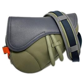 Collaborazione Christian Dior x sacai Borsa Saddle Nero Arancione Cachi