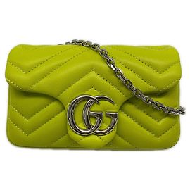 Borsa a tracolla mini Gucci GG Marmont Giallo
