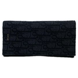 Cartera larga en jacquard Oblique de Christian Dior Negro