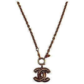 Collier Chanel Coco Mark Matelassé Gold Doré