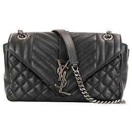 Borsa a tracolla in pelle Yves Saint Laurent Classic Small Satchel Nero