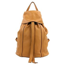 Mochila Loewe de couro com cordão Marrom Camelo